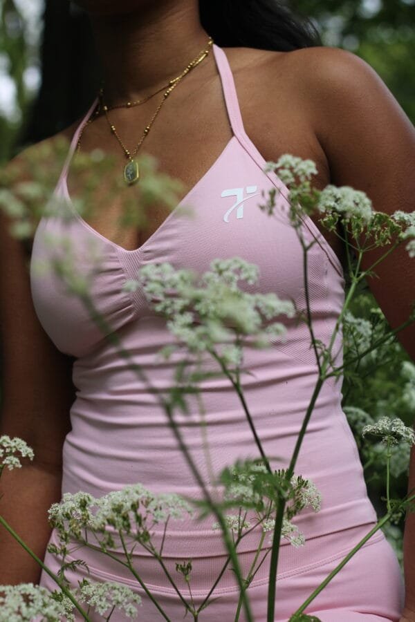 Halter Neck Top with Built-In Sports Bra – Sunset Moth Collection